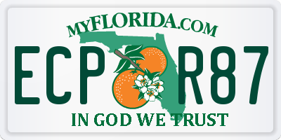 FL license plate ECPR87