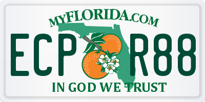 FL license plate ECPR88