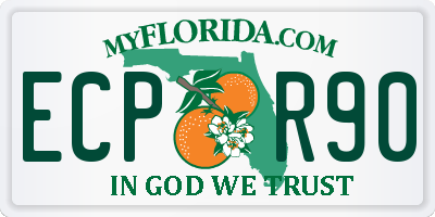 FL license plate ECPR90