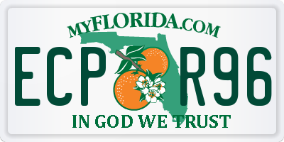 FL license plate ECPR96
