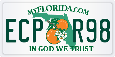 FL license plate ECPR98