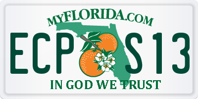 FL license plate ECPS13
