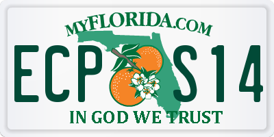 FL license plate ECPS14
