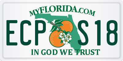 FL license plate ECPS18