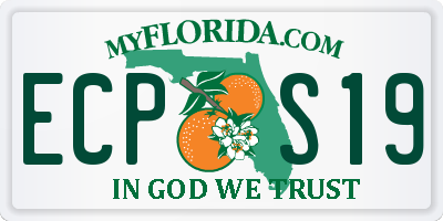 FL license plate ECPS19