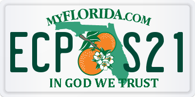 FL license plate ECPS21