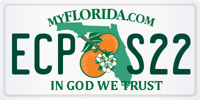 FL license plate ECPS22