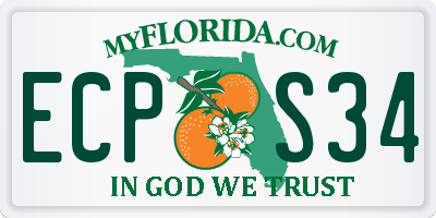 FL license plate ECPS34