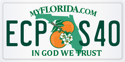 FL license plate ECPS40