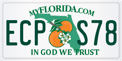 FL license plate ECPS78