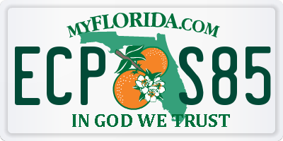 FL license plate ECPS85