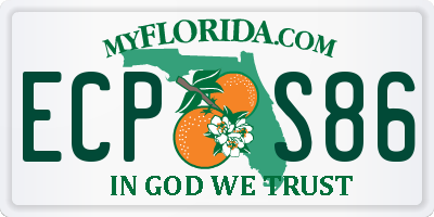 FL license plate ECPS86