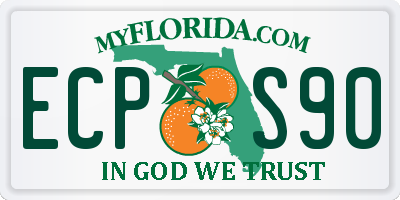 FL license plate ECPS90
