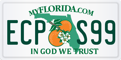FL license plate ECPS99