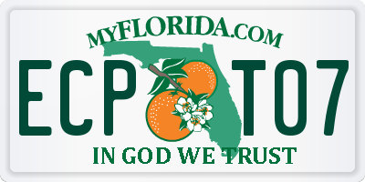 FL license plate ECPT07