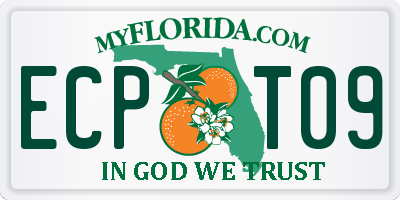 FL license plate ECPT09