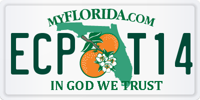 FL license plate ECPT14