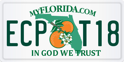 FL license plate ECPT18