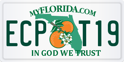 FL license plate ECPT19