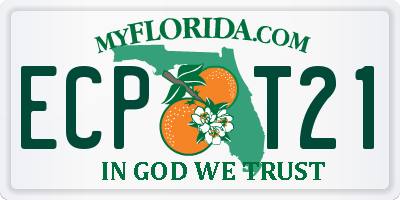 FL license plate ECPT21