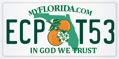 FL license plate ECPT53