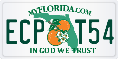 FL license plate ECPT54