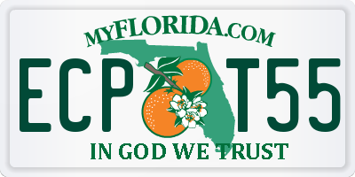 FL license plate ECPT55