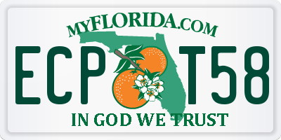 FL license plate ECPT58