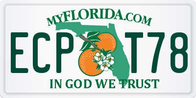 FL license plate ECPT78