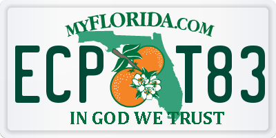 FL license plate ECPT83