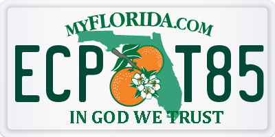FL license plate ECPT85