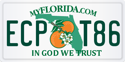 FL license plate ECPT86