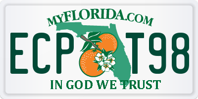 FL license plate ECPT98