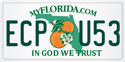 FL license plate ECPU53