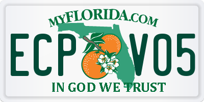 FL license plate ECPV05