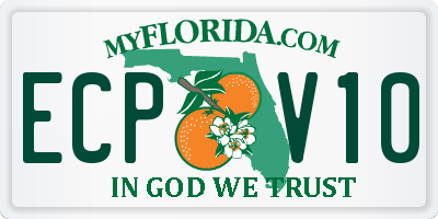 FL license plate ECPV10