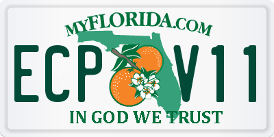FL license plate ECPV11