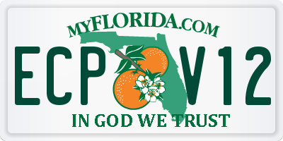 FL license plate ECPV12