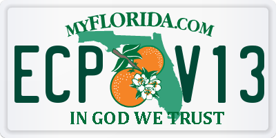 FL license plate ECPV13
