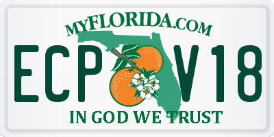 FL license plate ECPV18