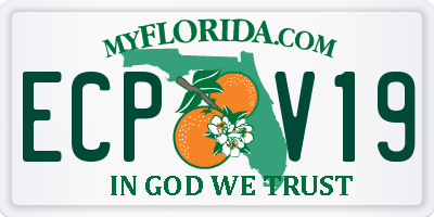 FL license plate ECPV19