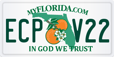 FL license plate ECPV22