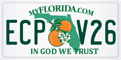 FL license plate ECPV26