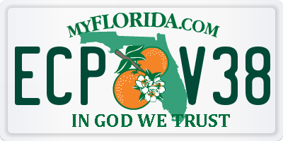 FL license plate ECPV38