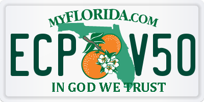 FL license plate ECPV50