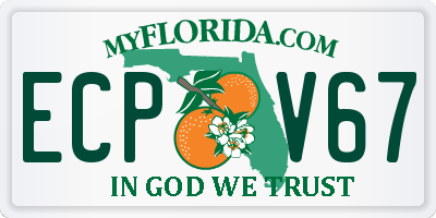 FL license plate ECPV67