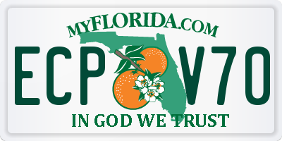 FL license plate ECPV70