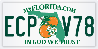 FL license plate ECPV78
