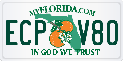 FL license plate ECPV80