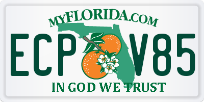 FL license plate ECPV85